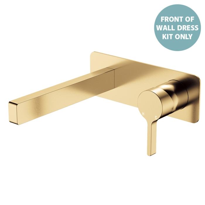 fienza Sansa Wall Basin Mixer Dress Kit Rectangular Plate Urban Brass fienza Sansa Wall Basin Mixer Dress Kit Rectangular Plate Urban Brass