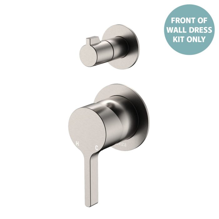 fienza Sansa Wall Diverter Mixer Dress Kit Small Round Plates Brushed Nickel