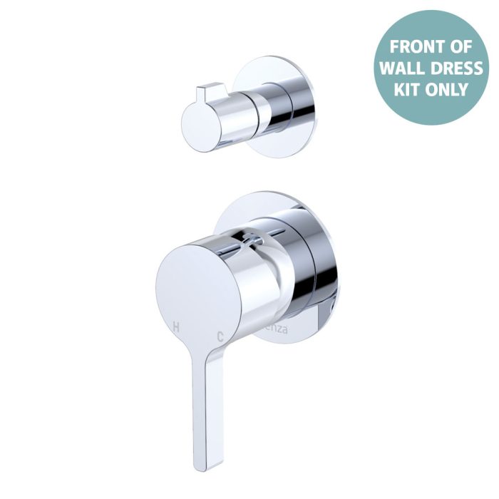 fienza Sansa Wall Diverter Mixer Dress Kit Small Round Plates Chrome