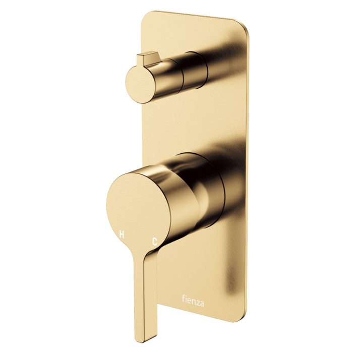 fienza Sansa Wall Diverter Mixer Rectangular Plate Urban Brass