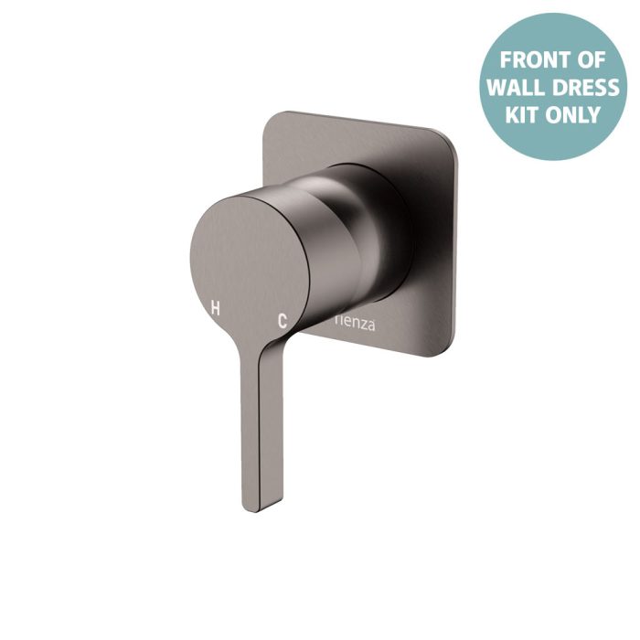 fienza Sansa Wall Mixer Dress Kit Square Plate Gun Metal