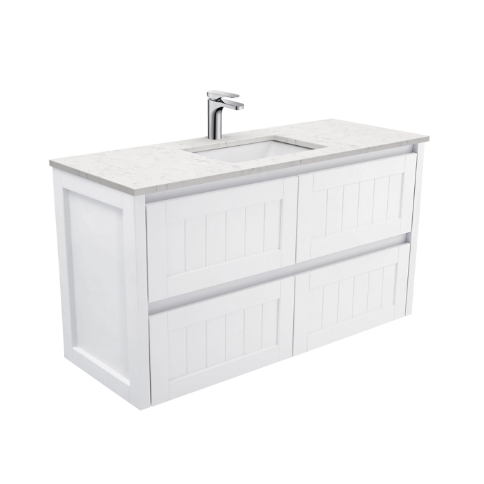 Fienza Sarah Bianco Marble Undermount 1200 Hampton Wall-Hung Vanity