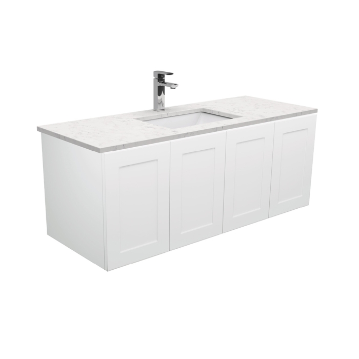 Fienza Sarah Bianco Marble Undermount 1200 Mila Wall-Hung Vanity