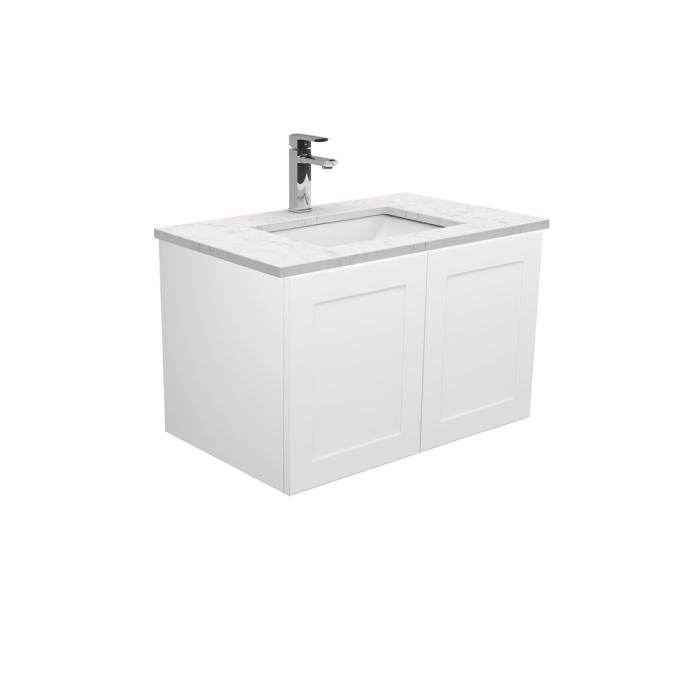 fienza Sarah Bianco Marble Undermount 750 Mila Wall-Hung Vanity Right Drawers
