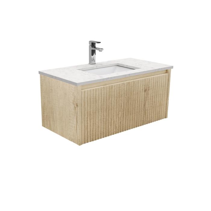 fienza Sarah Bianco Marble Undermount 900 Alina Scandi Oak Wall-Hung Vanity