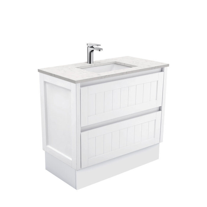 Fienza Sarah Bianco Marble Undermount 900 Hampton Vanity On Kick