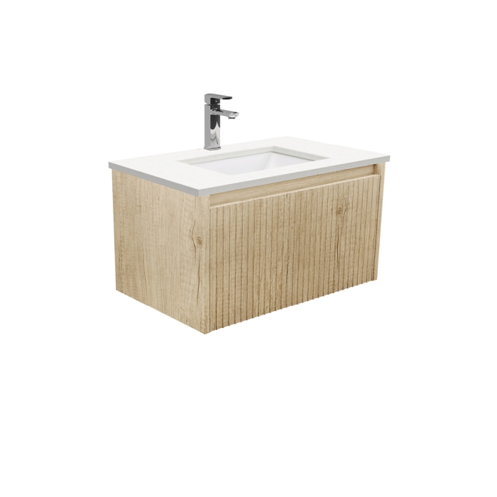 Fienza Sarah Crystal Pure Undermount 750 Alina Scandi Oak Wall-Hung Vanity