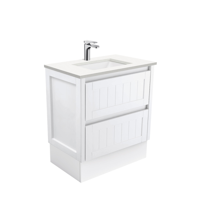 fienza Sarah Crystal Pure Undermount 750 Hampton Vanity on Kick