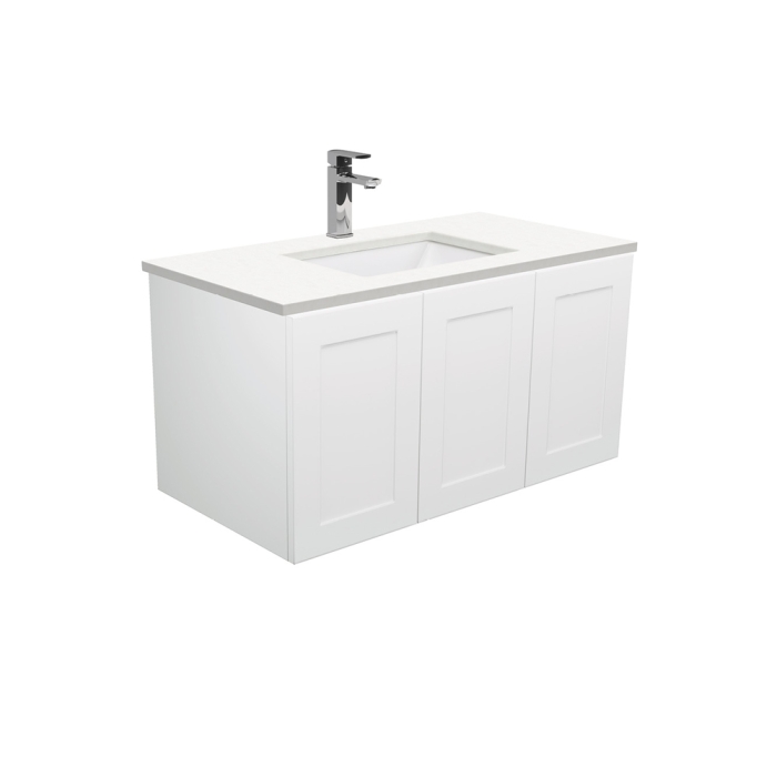 fienza Sarah Crystal Pure Undermount 900 Mila Wall-Hung Vanity Right Drawers