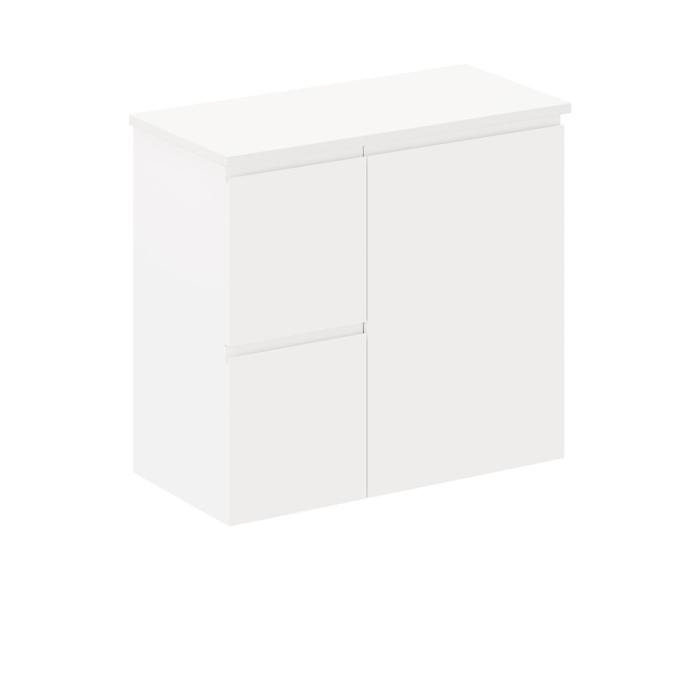fienza Siska 750mm Ensuite Depth Wall Hung Cabinet Left Drawers