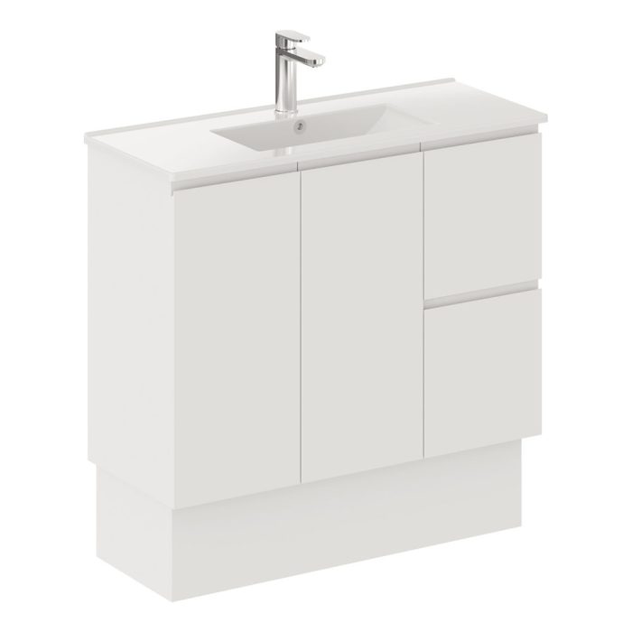 fienza Siska Slim 900 Vanity on Kickboard Right Drawers