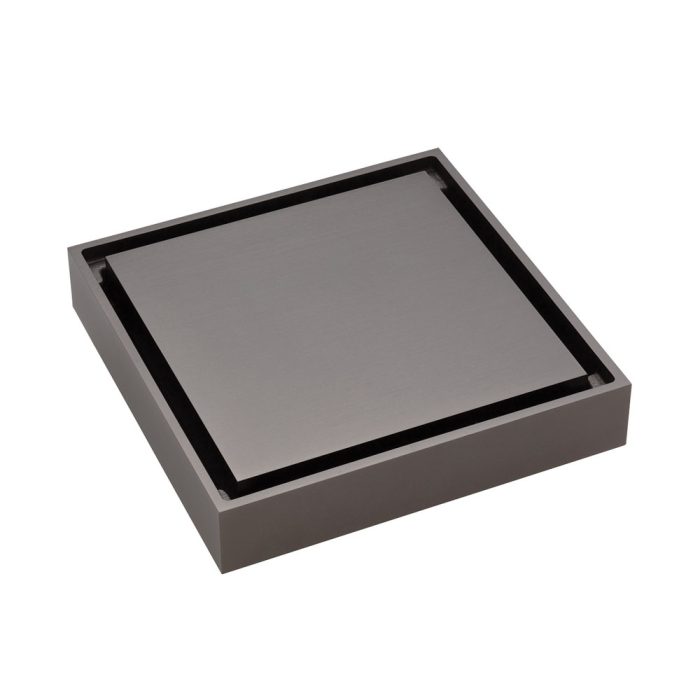 fienza Square Tile 2-in-1 Floor Waste 88mm Outlet Gun Metal