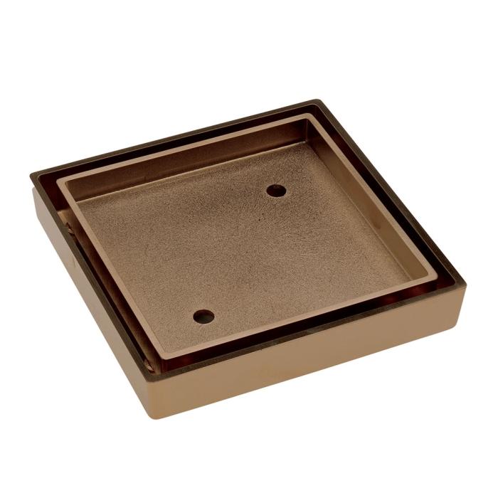 fienza Square Tile Bed Floor Waste 75mm Outlet Brushed Copper