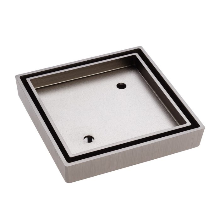 fienza Square Tile Bed Floor Waste 75mm Outlet Brushed Nickel