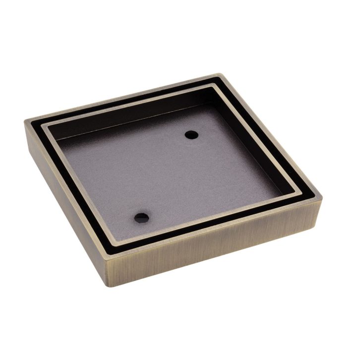 fienza Square Tile Bed Floor Waste 90mm Outlet Antique Brass