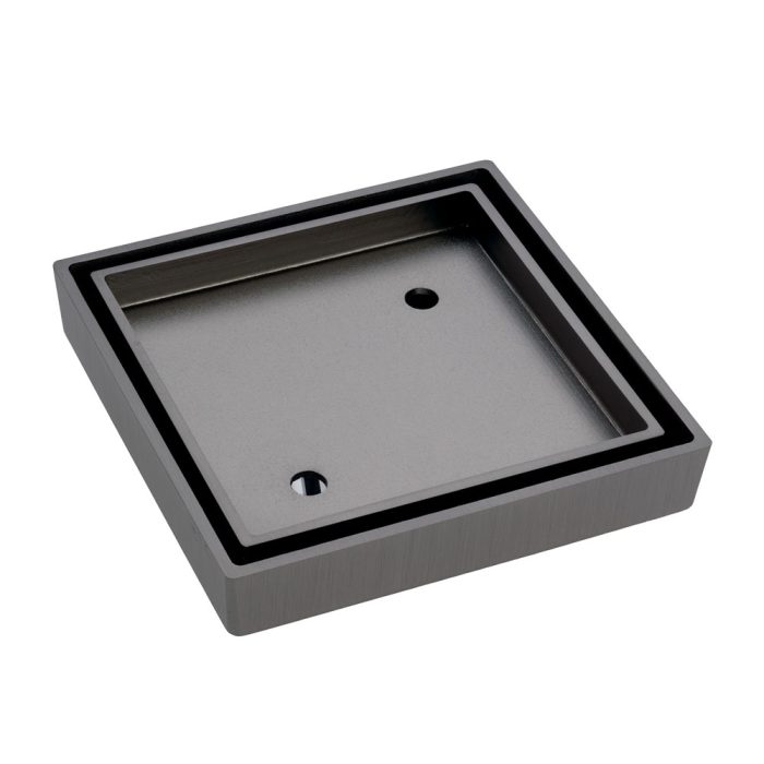 fienza Square Tile Bed Floor Waste 90mm Outlet Gun Metal