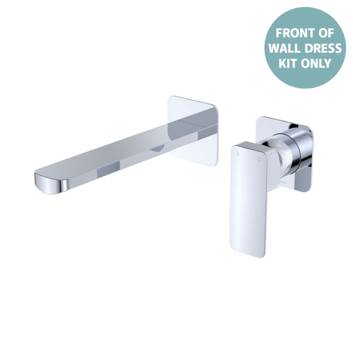 fienza TONO Basin/Bath Wall Mixer Dress Kit Small Square Plates 160mm Chrome