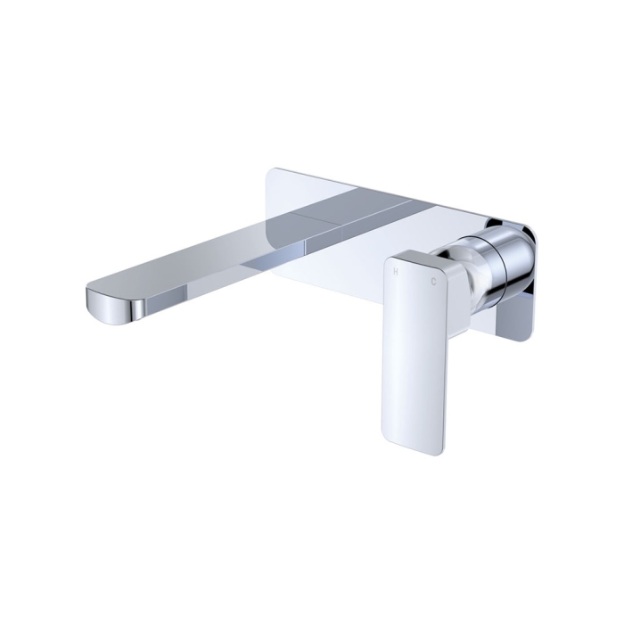 fienza Tono Basin/Bath Wall Mixer Set Rectangular Plate 160mm Outlet Chrome fienza Tono Basin/Bath Wall Mixer Set Rectangular Plate 160mm Outlet Chrome