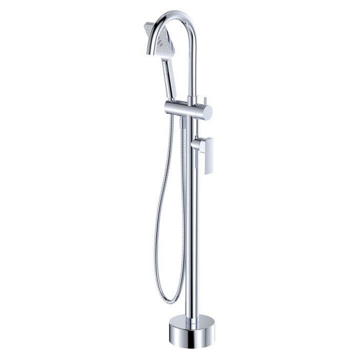 fienza Tono Floor Mounted Bath Mixer With Hand Shower Chrome