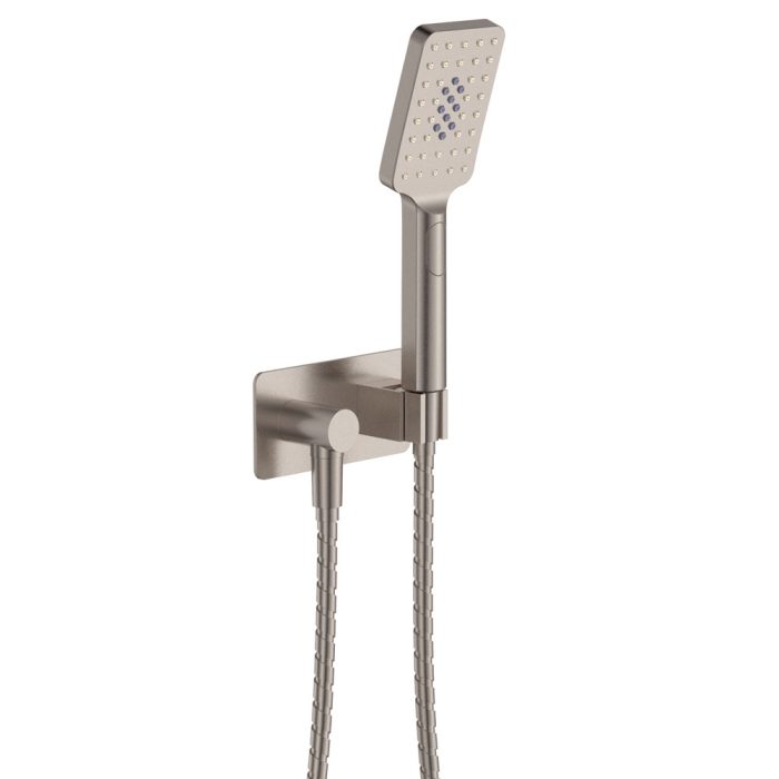 fienza Tono Hand Shower Rectangular Plate Brushed Nickel