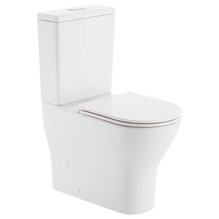 fienza Tono Tornado Flush Back-to-Wall Toilet Suite Gloss White with Slim Seat
