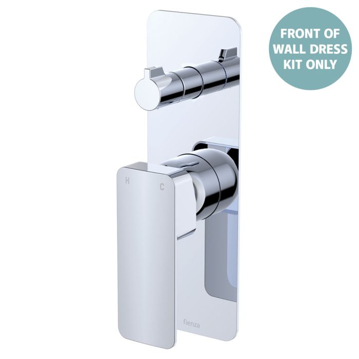 fienza Tono Wall Diverter Mixer Dress Kit Chrome Rectangular Plate