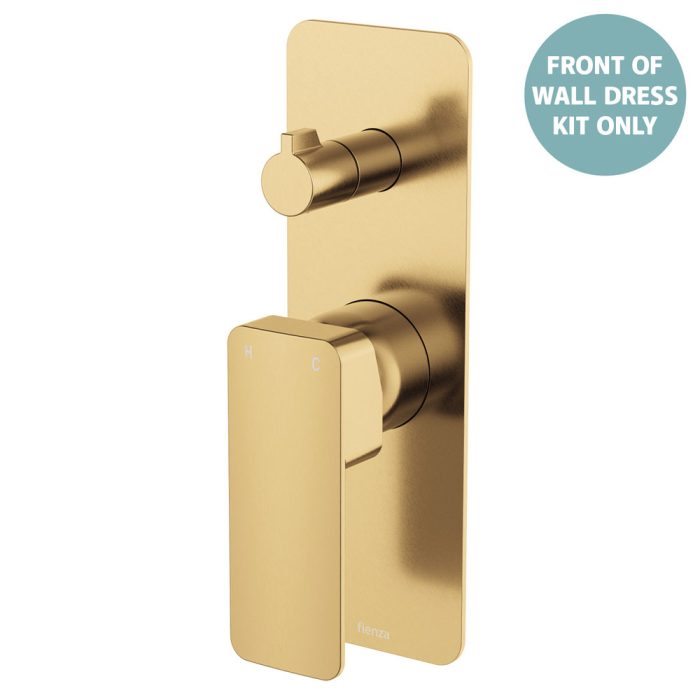 fienza Tono Wall Diverter Mixer Dress Kit Urban Brass Rectangular Plate