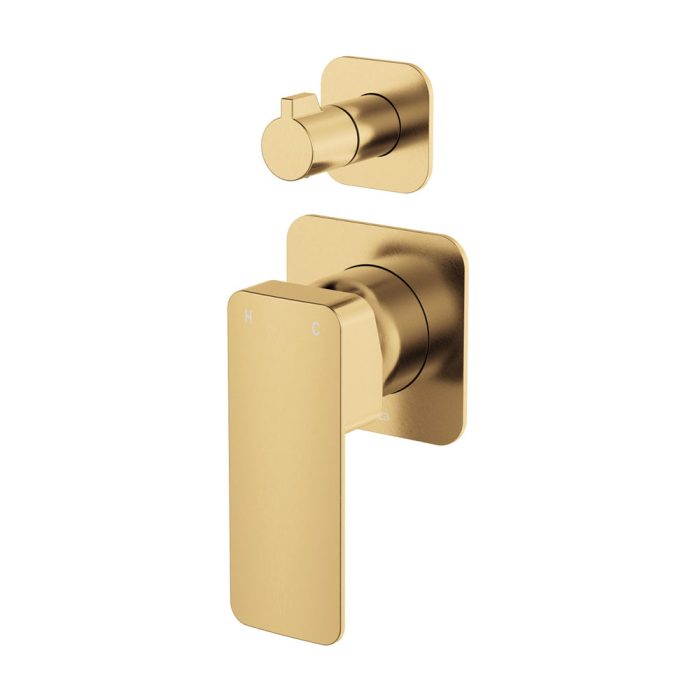 fienza Tono Wall Diverter Mixer Square Plates Urban Brass