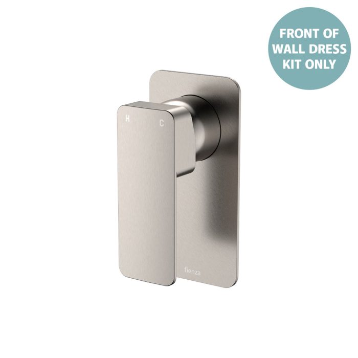 fienza Tono Wall Mixer Dress Kit Brushed Nickel Rectangular Plate