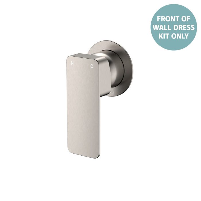fienza Tono Wall Mixer Dress Kit Brushed Nickel Small Round Plate