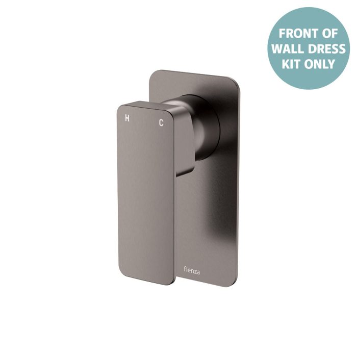fienza Tono Wall Mixer Dress Kit Gun Metal Rectangular Plate