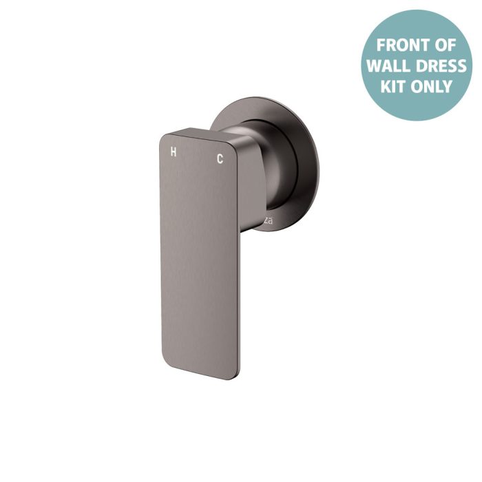 fienza Tono Wall Mixer Dress Kit Gun Metal Small Round Plate