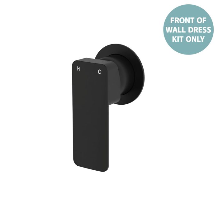 fienza Tono Wall Mixer Dress Kit Matte Black Small Round Plate