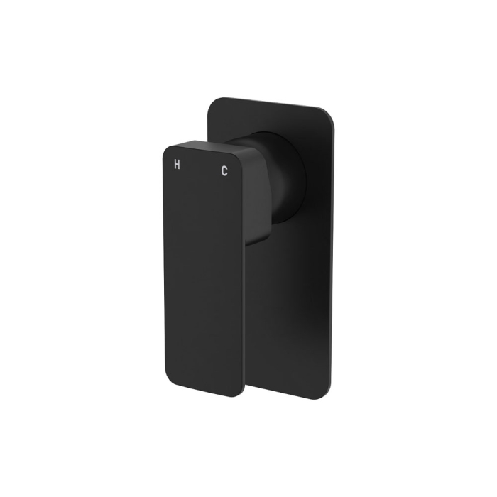 fienza Tono Wall Mixer Rectangular Plate Matte Black fienza Tono Wall Mixer Rectangular Plate Matte Black