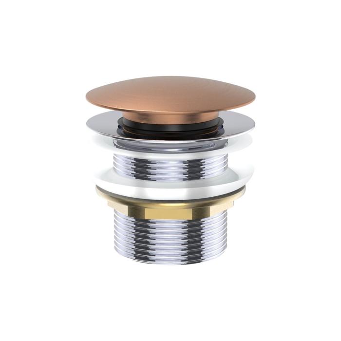 fienza Universal Pull-Out/Pop-Up Brass Cap Bath Waste Non-Overflow Brushed Copper
