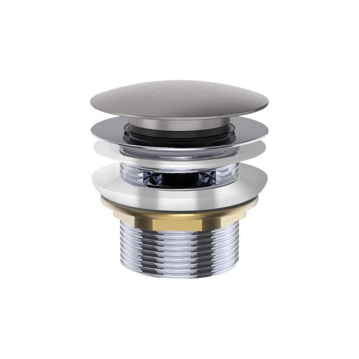fienza Universal Pull-Out/Pop-Up Brass Cap Bath Waste with Overflow Gun Metal