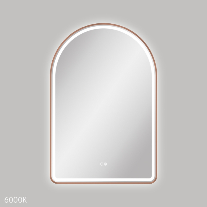 fienza Valentina LED Brushed Copper Framed Mirror 600 x 900mm