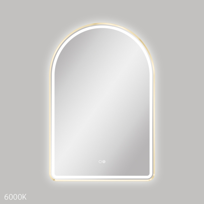 fienza Valentina LED Urban Brass Framed Mirror 600 x 900mm
