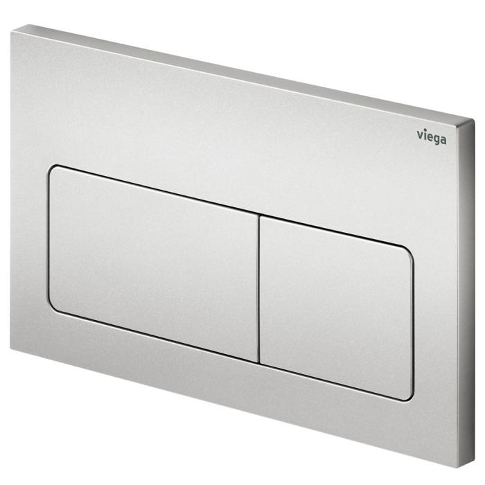 fienza Viega Visign Life5 Soft Rectangular Button Flush Plate Matte Chrome
