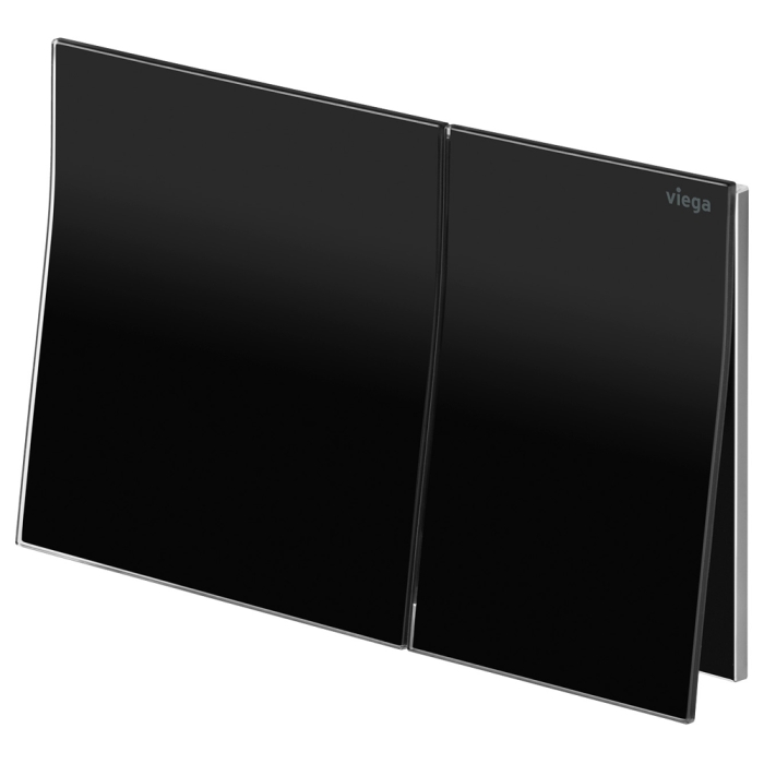 fienza Viega Visign More 200 Angled Flush Plate Black Glass