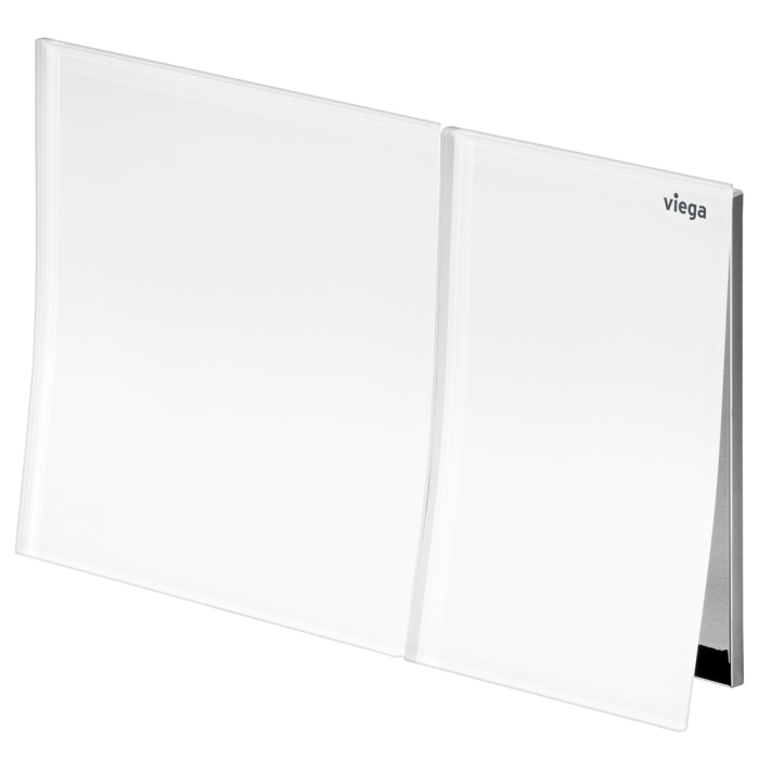 fienza Viega Visign More 200 Angled Flush Plate White Glass