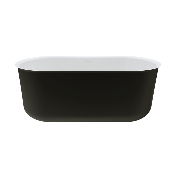 fienza Windsor Freestanding Acrylic Bath with Overflow 1500mm Matte Black